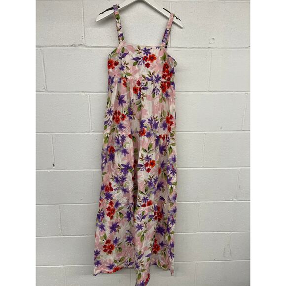RTR Louna Sz S Floral Purple Red Tiered Sleeveless Resort Maxi Dress printed - Picture 3 of 6